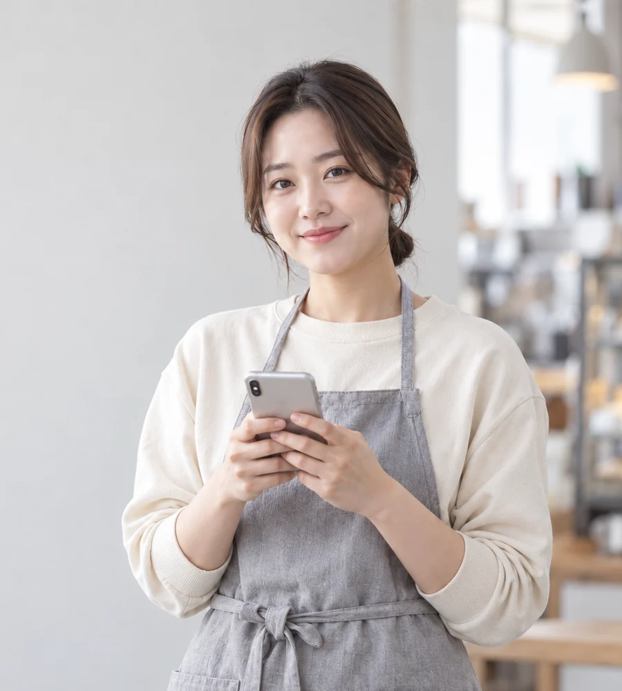 해운대 개인돈 대출 상담을 휴대전화로 안내받는 고객